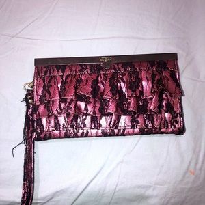 Pink clutch bag